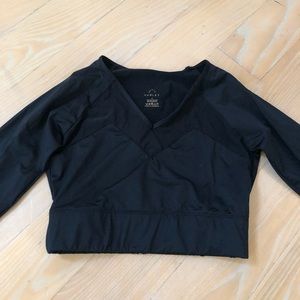 Varley cropped long sleeve top with mesh detail